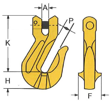Grade 80 Clevis grab hook blueprint