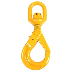 Eye self-locking hook with swivel, grade 80