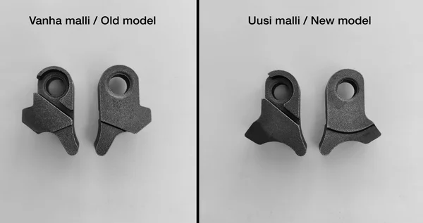 Old vs. New locking mechanism Grade 80 and Grade 100 hooks