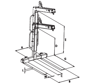 Automatic adjustable crane fork NOH1500SB blueprint