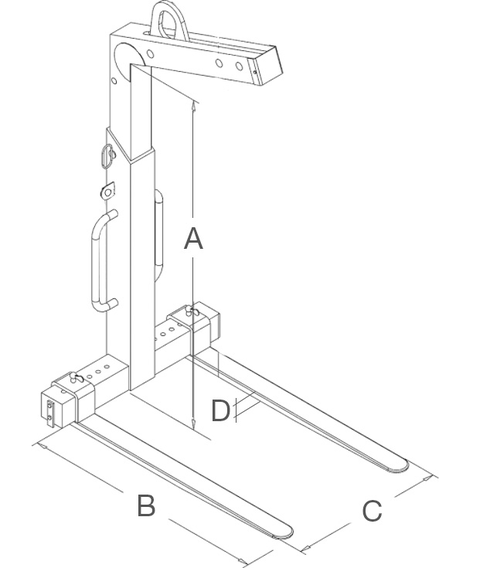 Self-balancing crane forks NOH1500S blueprint