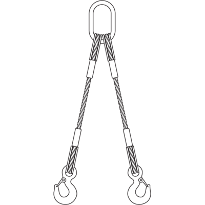 Wire Rope Sling - Two Leg Quic-Sling with Hooks